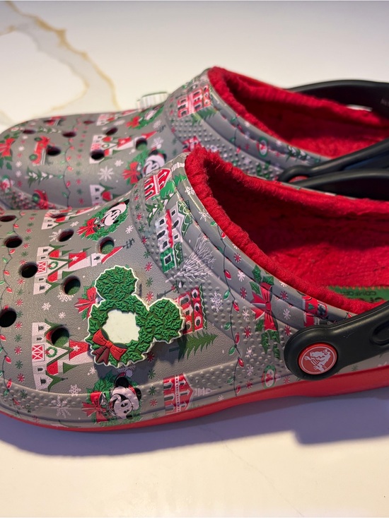 CROCS Shoes - Crocs Disney Parks Holiday Mickey Mouse Fleece Lined Classic Clogs Women 9/Men 7
